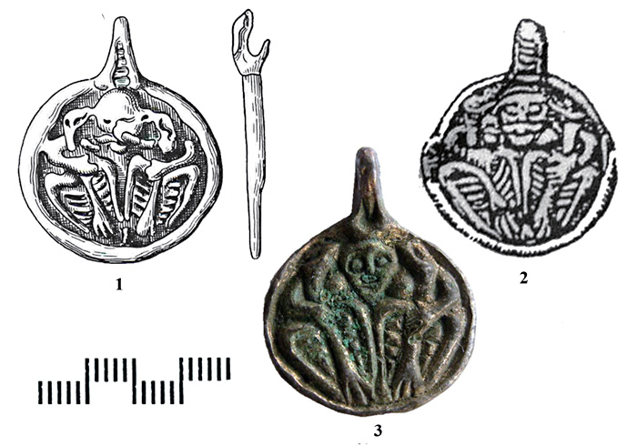 Подвеска монетовидная «Один и вороны». Литье X в.