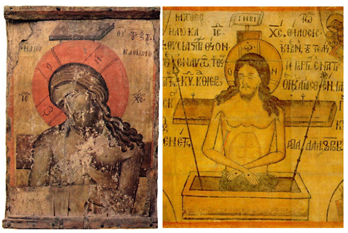 Иконография умершего Спасителя на фоне креста