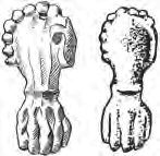 Скифские бляшки в виде лапы кошачьего хищника