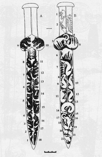 Прорисовка кинжала из Казак-Кочердыка