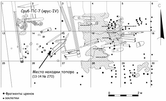 План остатков сруба ПС-7 (Пятницкийр-п, 2005 г.)