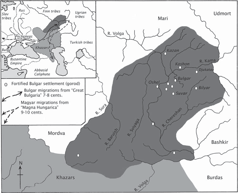 Карта Волжская Булгария, X-XIII век