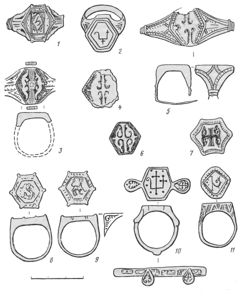 Перетни с геральдическими эмблемами из Киевского клада