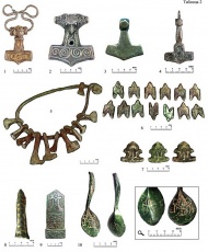 Древнерусские трапециевидные привески с «тризубм»