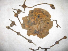 Железные умбон и оковки от щита кочевников