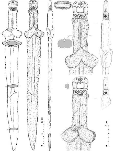 Биметаллический акинак из погребения № 32 некрополя Артющенко-2